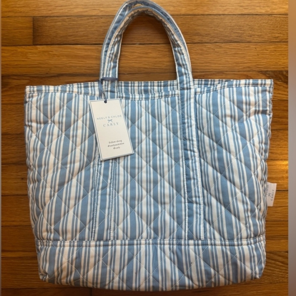 Neely & Chole Blue Striped Tote Bag Carly * BAG ONLY - Picture 2 of 2